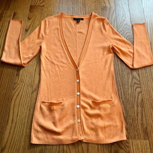 Banana Republic Peach Sherbet Silk Cotton cardigan sweater Women’s Size S - Picture 7 of 7